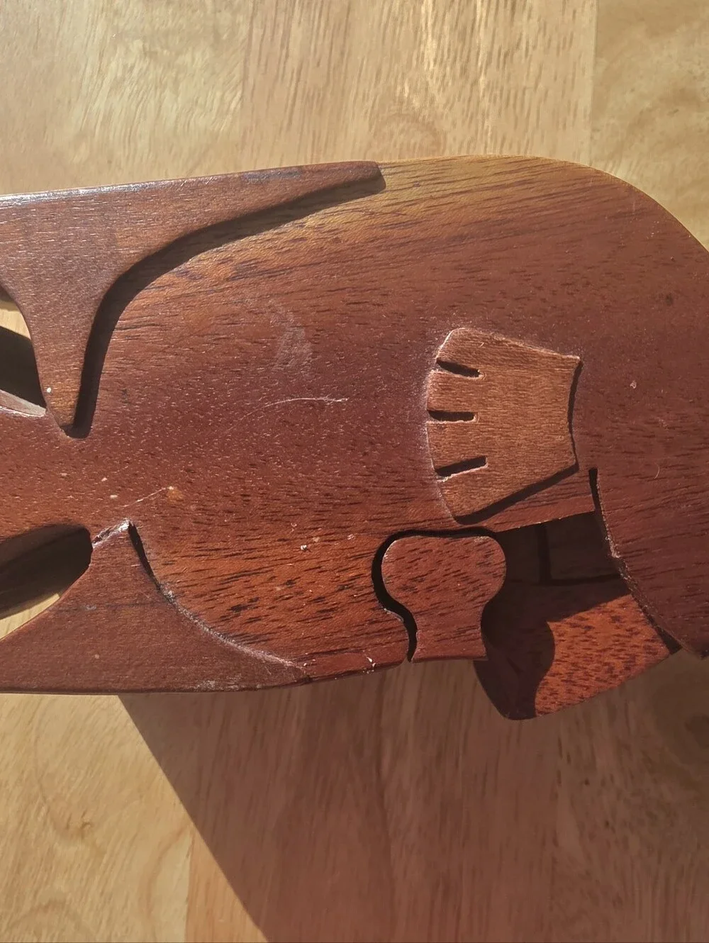 Handcrafted Wooden Fish Décor Puzzle - Brown